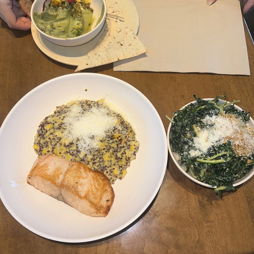 Salmon with Kale Salad and Sweet Corn & Quinoa Salmon with Kale Salad and Sweet Corn & Quinoa