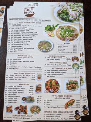 Menu photo 7 Pho Benny Lafayette, CA