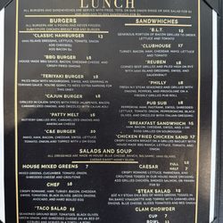 Tahoma Valley Golf Course - Menu as of May 2025