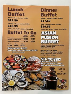 Menu photo 1 Asian Fusion Buffet Royal Palm Beach, FL