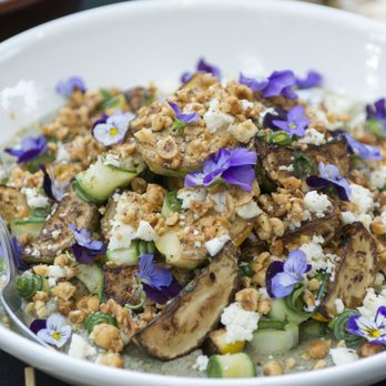 Hearth and Olive - Weiser farms summer squash salad with hazelnut tahini, feta, mint and lemon - Caterers Near Me - Los Angeles, California Hearth and Olive - Weiser farms summer squash salad with hazelnut tahini, feta, mint and lemon - Caterers Near Me - Los Angeles, California