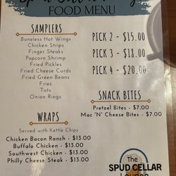 Spud Cellar Lounge - Spud Cellar Lounge Menu
