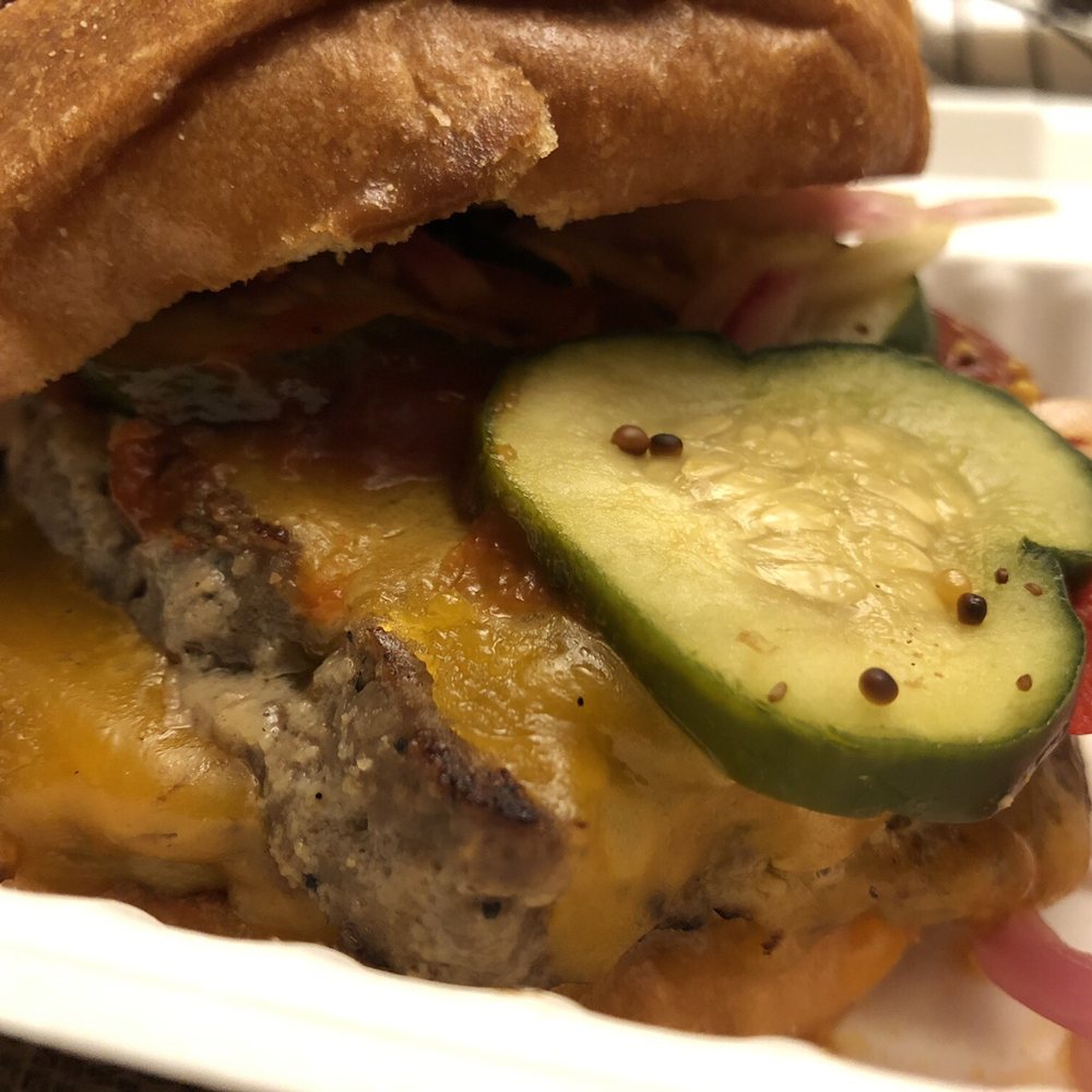 Noble Barbecue - Takeout- smoked meatloaf cheeseburger- one of my favorite "burgers" around. Wow the flavors! - Barbeque Near Me - Portland, Maine Noble Barbecue - Takeout- smoked meatloaf cheeseburger- one of my favorite "burgers" around. Wow the flavors! - Barbeque Near Me - Portland, Maine