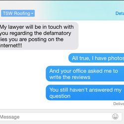 TSW Roofing Solutions - Legal action for posting an honest review?