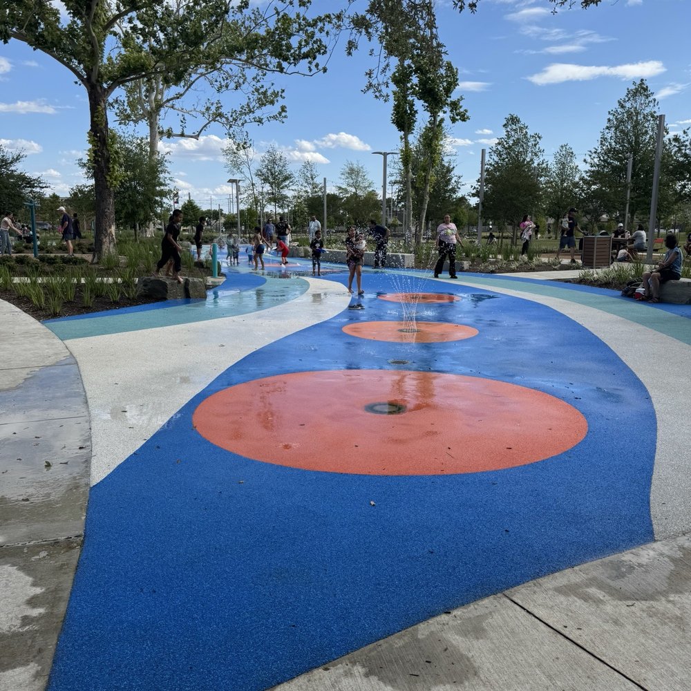 Long water play pad for those hot Houston days.