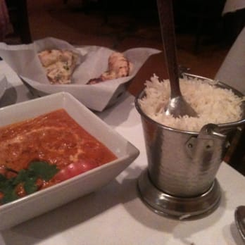 Saffron - Butter chicken, Basmati rice and garlic naan - Indian Near Me - San Carlos, California