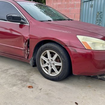 Reyes Body Shop - Before. Bumper, fender, door, mirror damaged. - Body Shops Near Me - Pomona, California Reyes Body Shop - Before. Bumper, fender, door, mirror damaged. - Body Shops Near Me - Pomona, California