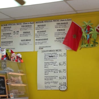 Caribbean Crown - menu on the wall - Caribbean Near Me - Tampa, Florida