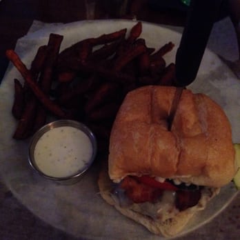Whiskey Bar Kitchen - Cali burger with sweet potato fries - Pubs Near Me - Augusta, Georgia