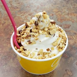 TCBY Pinetree Square - Soft serve ice cream with mixed nuts on top