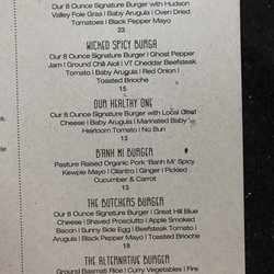 Next Door Burger Bar - Menu