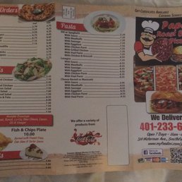 Papa's Roast Beef menu 2 of 2  17'