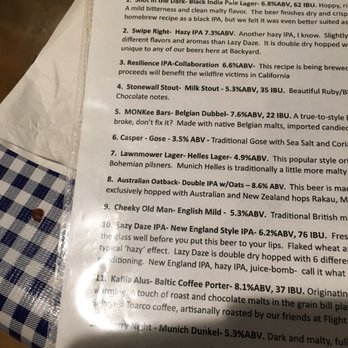 Backyard Brewery - Beer Menu - Breweries Near Me - Manchester, New Hampshire