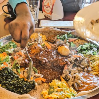 Habesha Cafe - Plate of Nations special - Ethiopian Near Me - Seattle, Washington Habesha Cafe - Plate of Nations special - Ethiopian Near Me - Seattle, Washington