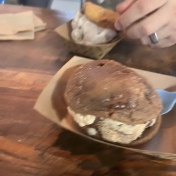 The Baked Bear Georgetown - Nutella chocolate cookie with mud pie ice cream. Funfetti cookie with cookies and cream ice cream. - Ice Cream & Frozen Yogurt Near Me - Georgetown, Texas