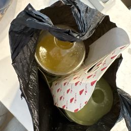 Spilled drinks. Not covered.