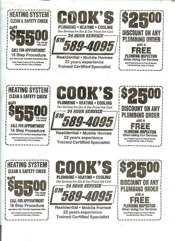 Slide of Cook's Plumbing Heating & Cooling