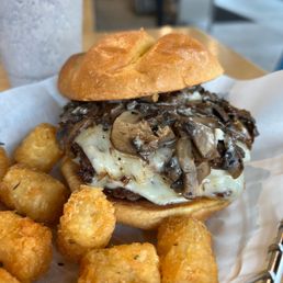 Double Truffle Mushroom Swiss Burger