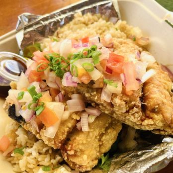 Da Soriano Grindz - Fried Bangus (fish) Belly with Fried Rice. Super yummy - Filipino Near Me - Kahului, Hawaii