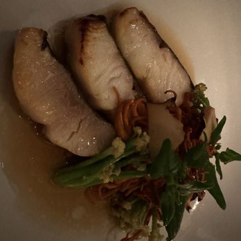 PRESS - black cod, cordyceps mushrooms, sprouting cauliflower, abalone consommé - Bars Near Me - St. Helena, California