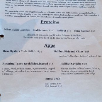 Turnagains Fish House - Menu page 1 - Seafood Near Me - Indian, Alaska