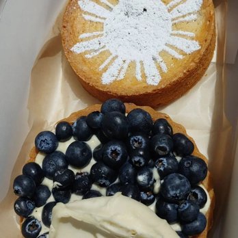 Kasama - Blueberry chamomile cream tart and ube and huckleberry basque cake - Filipino Near Me - Chicago, Illinois Kasama - Blueberry chamomile cream tart and ube and huckleberry basque cake - Filipino Near Me - Chicago, Illinois