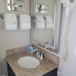 Bathroom, door doesn't close.