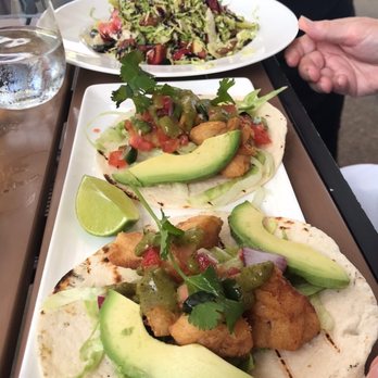 Cibo Matto Caffe - Shaved Brussels sprout salad and fish tacos - Italian Near Me - Mansfield, Massachusetts