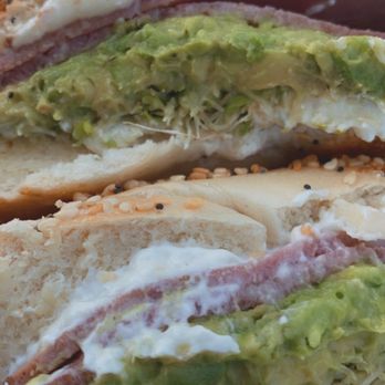 The Bagel Bakery - Everything bagel with cream cheese, avocado, sprouts, and pastrami ! - Bagels Near Me - Seaside, California The Bagel Bakery - Everything bagel with cream cheese, avocado, sprouts, and pastrami ! - Bagels Near Me - Seaside, California