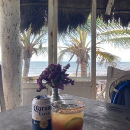 Eating area on the beach