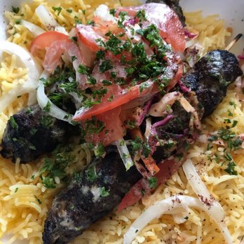 El Basha - Kafta Kabob with rice and pickled veggies - Middle Eastern Near Me - Omaha, Nebraska