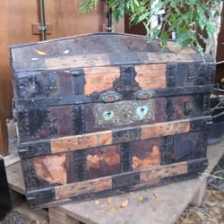 Bazaar Gilman - Distressed antique Nautical Trunk $85