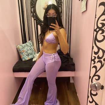 Wicked Chamber - Lavender tie tip and lavender mesh fluff pants - Lingerie Near Me - Costa Mesa, California