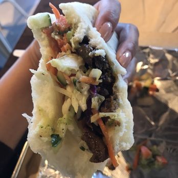 Heritage Eats - Inside a bitten, half eaten Thai bao - Salad Near Me - Napa, California