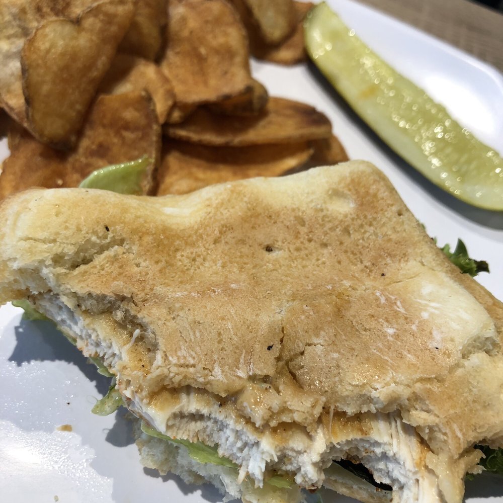Clark's Fork - Chicken Basil sandwich (soggy ciabatta) - New American Near Me - Spokane, Washington