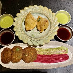 Lamb Samosa and Hara Bhara Kabab