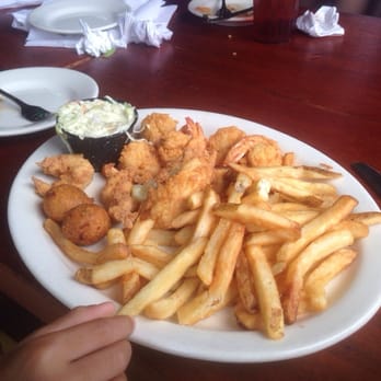 Pompano Joe's - Fries, fried shrimps, chicken fingers, and cole slaw - Seafood Near Me - Destin, Florida Pompano Joe's - Fries, fried shrimps, chicken fingers, and cole slaw - Seafood Near Me - Destin, Florida