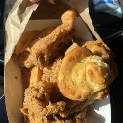 Krispy Krunchy Chicken - I already took a bite of the wing lol