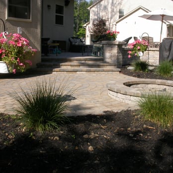 Drake's Landscaping LLC - a patio with a fire pit - Landscaping Near Me - Plain City, Ohio Drake's Landscaping LLC - a patio with a fire pit - Landscaping Near Me - Plain City, Ohio