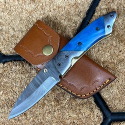 Ash Gears - Handmade Knives - ASH LS31 Damascus steel custom handmade pocket folding knife