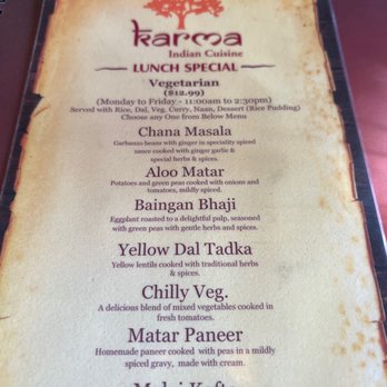 Karma Indian Cuisine - Lunch special. $12.99 - Indian Near Me - Thousand Oaks, California Karma Indian Cuisine - Lunch special. $12.99 - Indian Near Me - Thousand Oaks, California