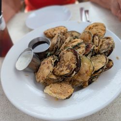 Eggplant and zucchini chips.