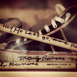 Ramones Museum Berlin - Marky Ramone's sneakers and drumsticks (2 of 26).
