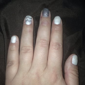 Forever Nails and Spa - White & Silver w/ chevron design - Nail Salons Near Me - Murrieta, California Forever Nails and Spa - White & Silver w/ chevron design - Nail Salons Near Me - Murrieta, California