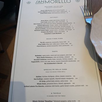 San Morello - Menu August 2019 - Italian Near Me - Detroit, Michigan