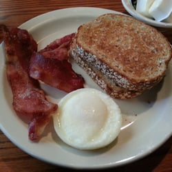 Everyday Favorites: One Egg n' Bacon. I substituted the biscuit for whole wheat toast to keep it light.