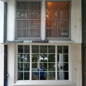 Pacifica Vinyl Windows - Top : Before Bottom: After - Windows Installation Near Me - Whittier, California