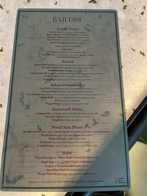Menu photo 3 Bar Issi Palm Springs, CA