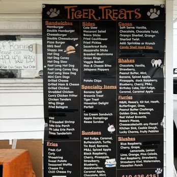 Tiger Treats - Watch for bees while reading this menu - Ice Cream & Frozen Yogurt Near Me - Attica, Ohio Tiger Treats - Watch for bees while reading this menu - Ice Cream & Frozen Yogurt Near Me - Attica, Ohio