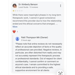 Thompson Patti, MA. LMHC Psychotherapy and Consultation
